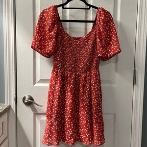 white and red floral abercrombie and fitch mini dress